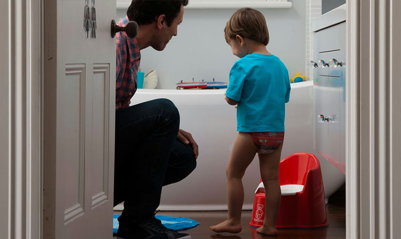 Toddler Uses Potty Wearing Pants